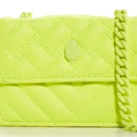 KURT GEIGER LONDON Micro Kensington Neon Yellow Leather Crossbody - Picture 6 of 7